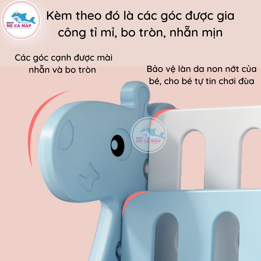 Kệ sách nhựa Pakey cao cấp cho bé hình Hươu cao cổ kèm 2 khay đựng đồ chơi, giá sách nhựa nguyên sinh an toàn cho bé yêu