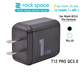 Củ sạc Rock Space T12 1A 1 cổng QC3.0 (Trắng)