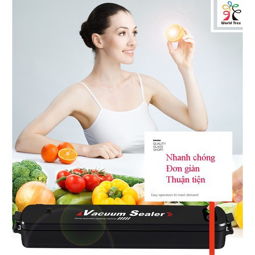 Máy hút chân không thực phẩm Vacuum Sealer dùng cho gia đình- Tặng 10 túi hút chân không rộng 20cm dài 25cm