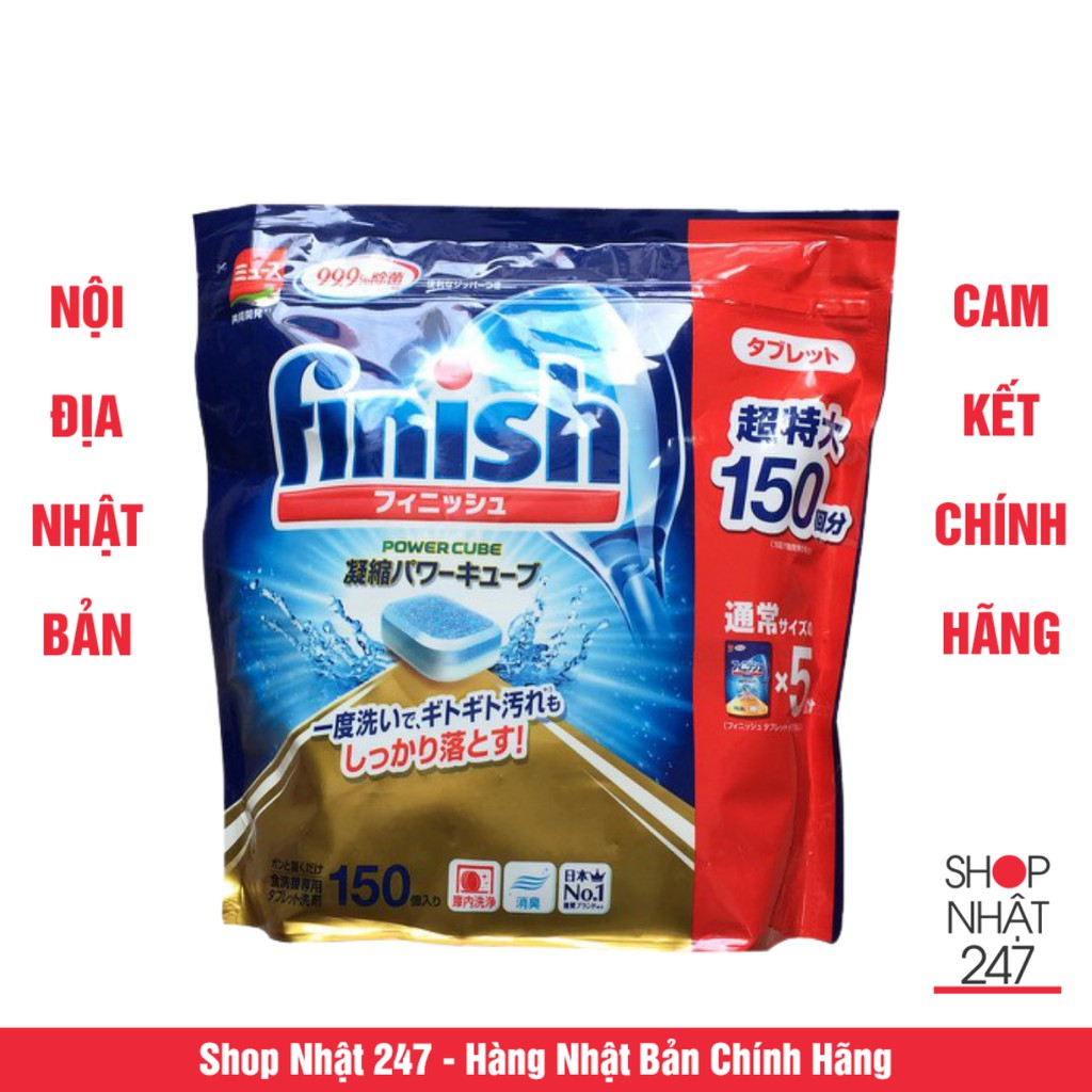 Viên rửa chén bát dành cho máy rửa bát Finish 150 viên Nhật Bản