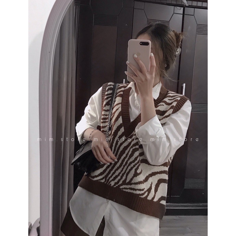 Áo gile ngựa vằn