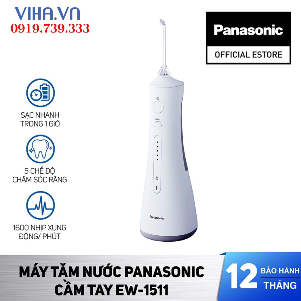 Máy Tăm Nước Cầm Tay Panasonic EW 1511W Hàng chính hãng Bảo hành toàn quốc