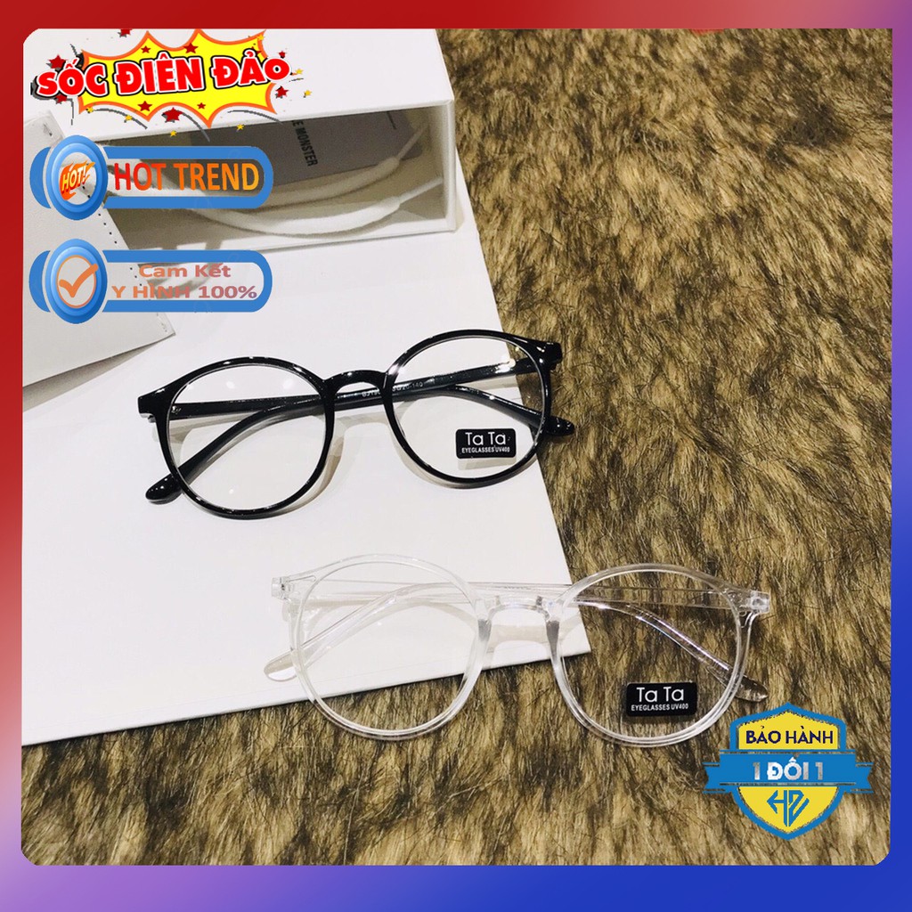 MẮT KÍNH THỜI TRANG KÍNH GIẢ CẬN NGỐ TATA 2 MÀU FORM TRÒN CÁ TÍNH | BigBuy360 - bigbuy360.vn