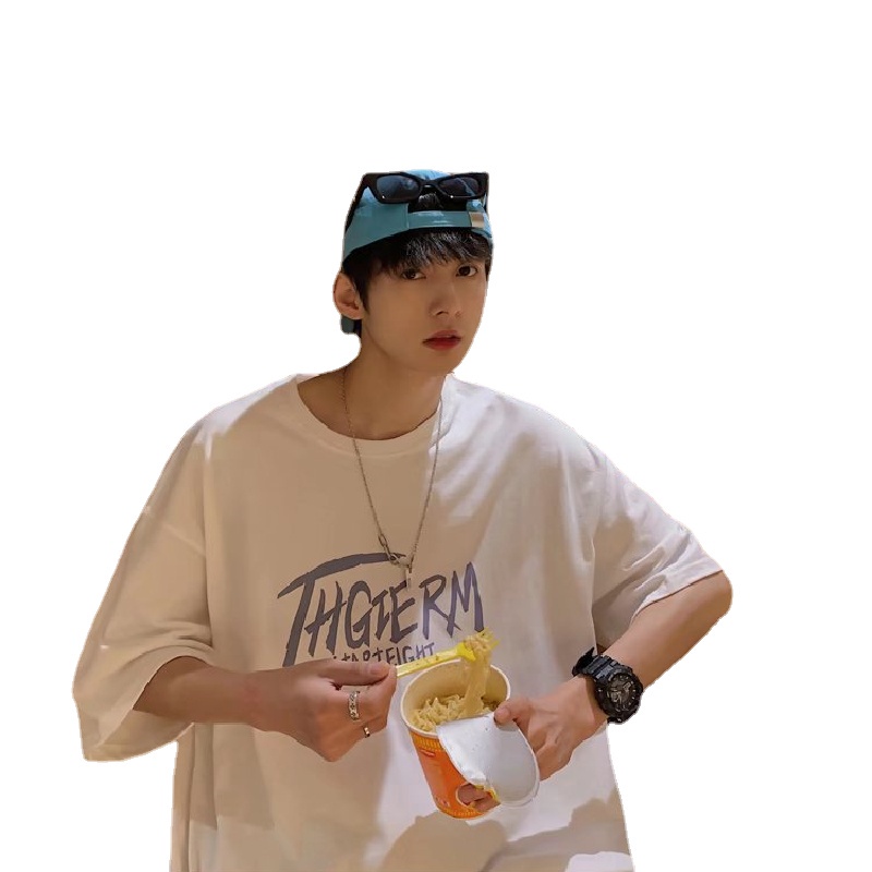 Áo Thun Tay Ngắn Dáng Rộng In Chữ Phong Cách Hip Hop Hàn Quốc Thời Trang Mùa Hè Cho Nam Và Nữ size M-5XL