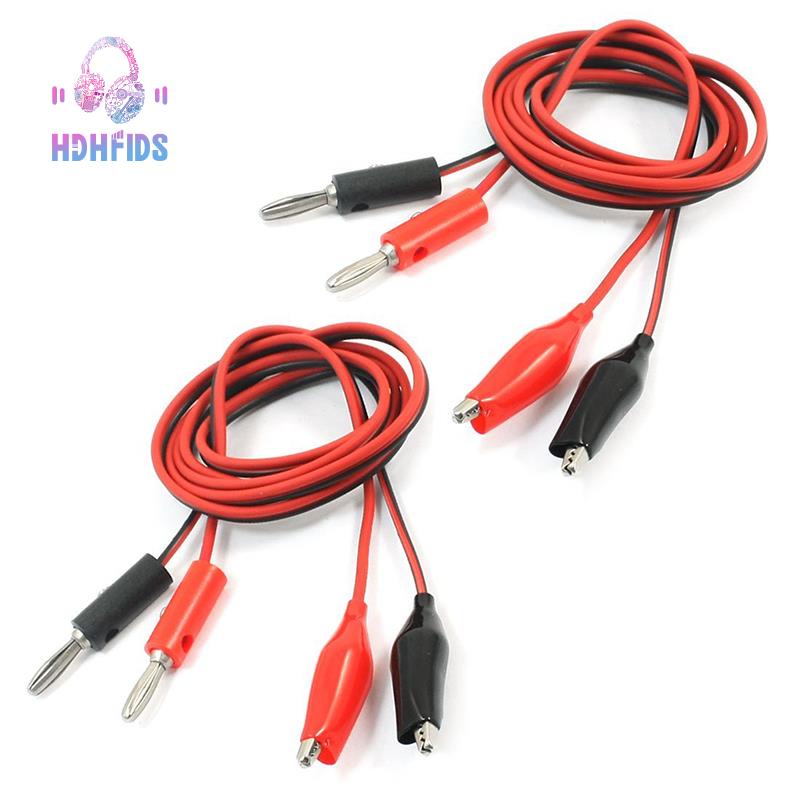 2 Dây Dẫn Đầu Bắp Chuối Kiểm Tra Đồng Hồ Vạn Năng Dài 1m Màu Đỏ Đen