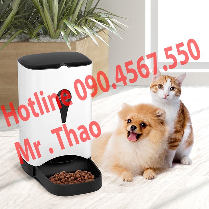 Hộp đựng thức ăn cho Chó Mèo, Tự Động,Điều khiển qua Điện Thoại 3G Wifi, Pet Feeder - Máy tự động cho Thú Cưng ăn