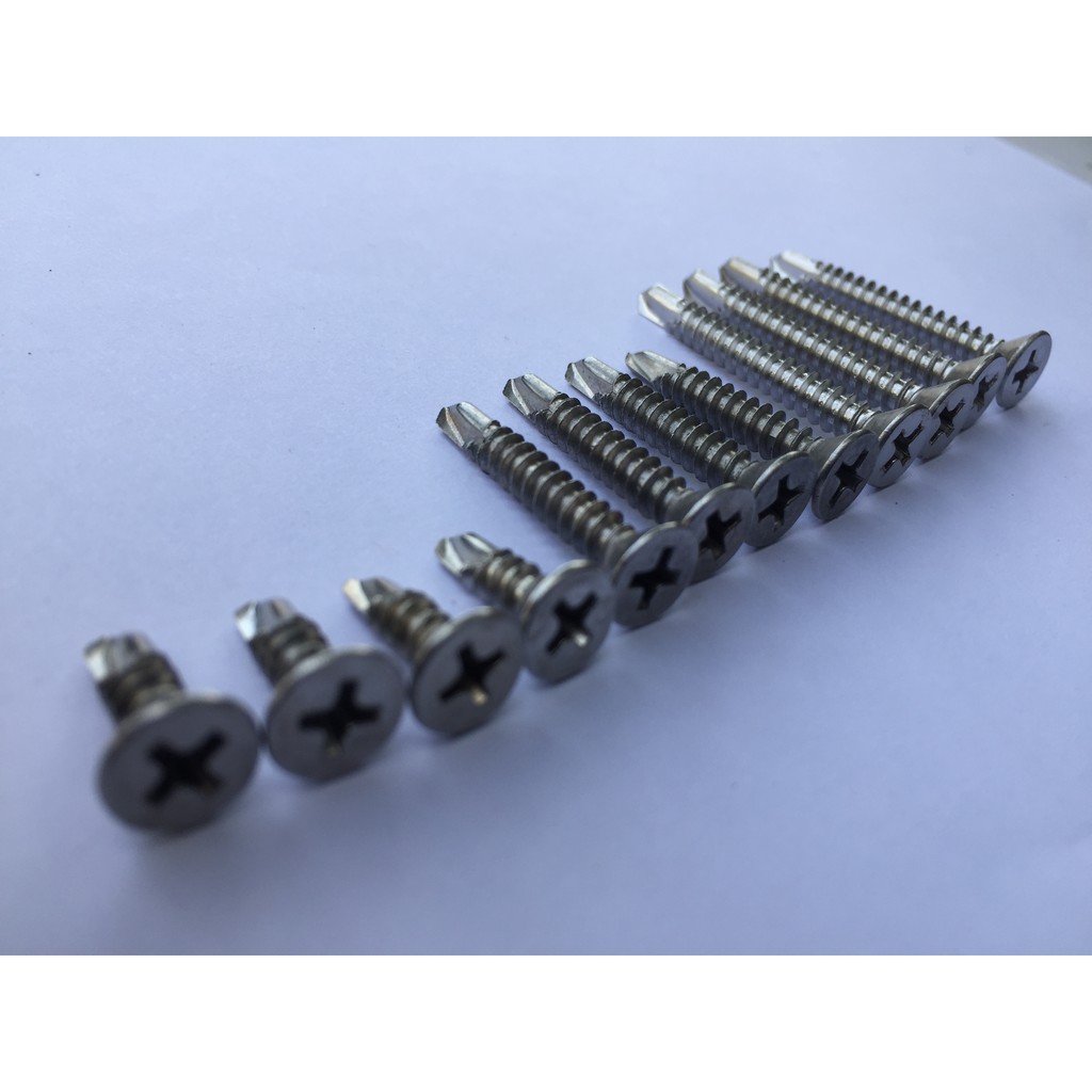 1 kg vít tự khoan inox 304 đầu bằng các cỡ