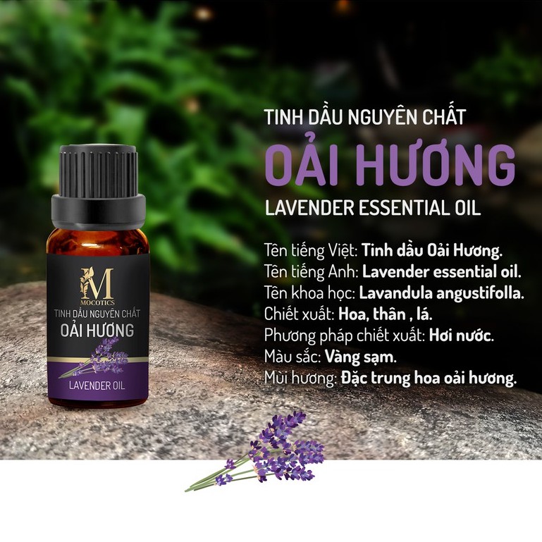 Tinh dầu thiên nhiên xông phòng, đuổi muỗi Mocotics: combo 3 loại oải hương + ngọc lan tây + cam ngọt dung tích 10ml