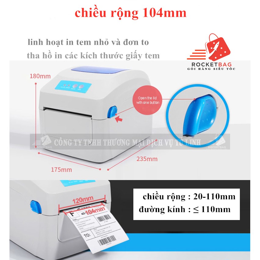 Máy in nhiệt chuyên dụng in đơn TMDT GPRINTER GP1324D | BigBuy360 - bigbuy360.vn