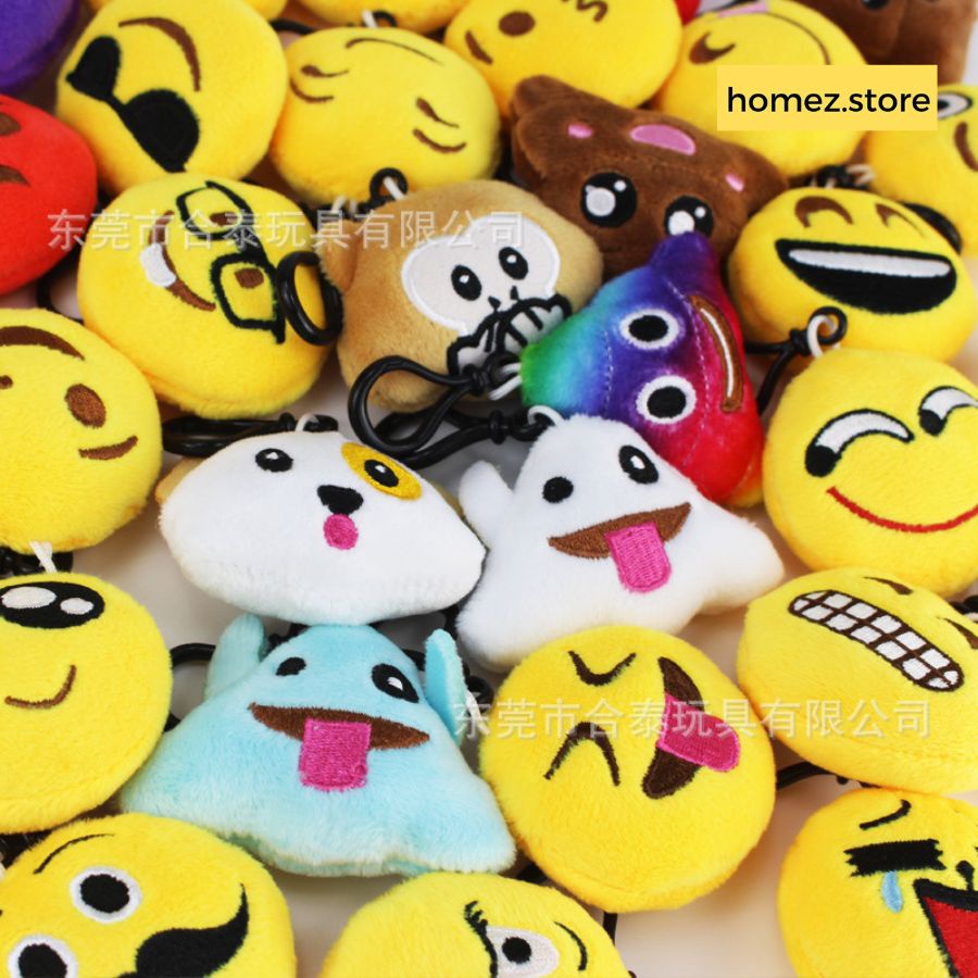 Móc khóa Sticker 3D emoji phong cách cute nhiều màu homez.store