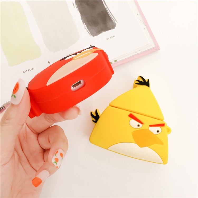 Vỏ bảo vệ hộp đựng tai nghe airpods hình angry birds sáng tạo đáng yêu