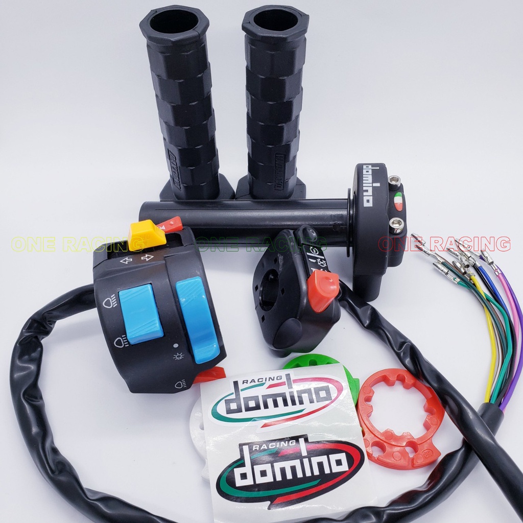 Combo cùm tăng tốc domino + công tắc fz passing trái phải, 2 bao tay daytona cao cấp gắn xe máy, màu đen