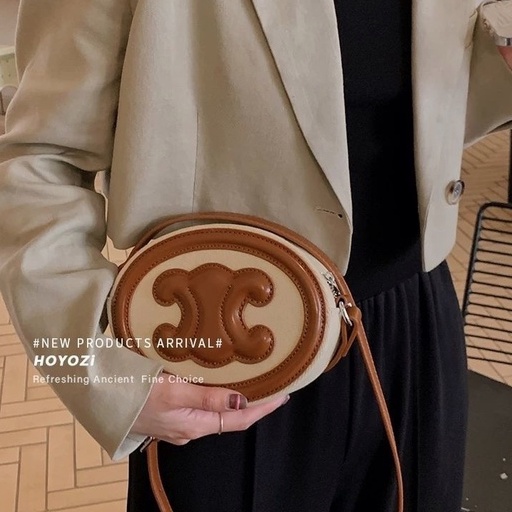 Túi đeo chéo vòng thời trang da dày cao cấp túi đeo vai màu tương phản