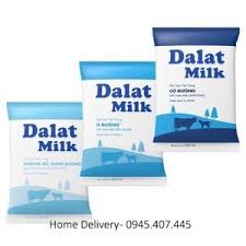 Thùng 48 Bịch Sữa Tươi Tiệt Trùng Ít đường/ có đường/ không đường Dalat milk 220ml