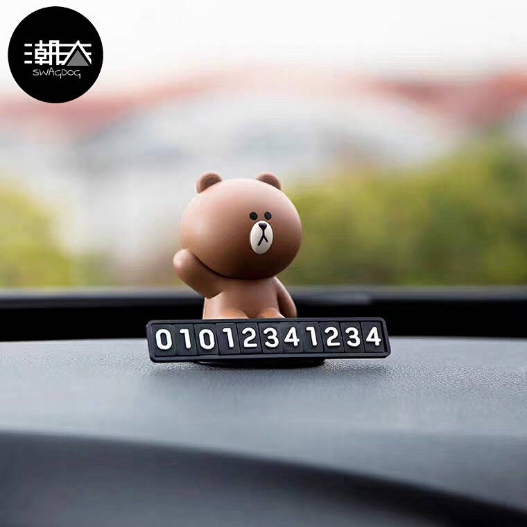 Bảng ghi số điện thoại đỗ xe tạm thời họa tiết hoạt hình dễ thương sáng tạo cho xe hơi