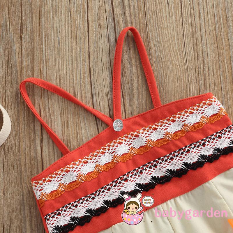 Áo liền quần hở vai không tay họa tiết hoa xinh xắn cho bé gái 0-24 tháng tuổi