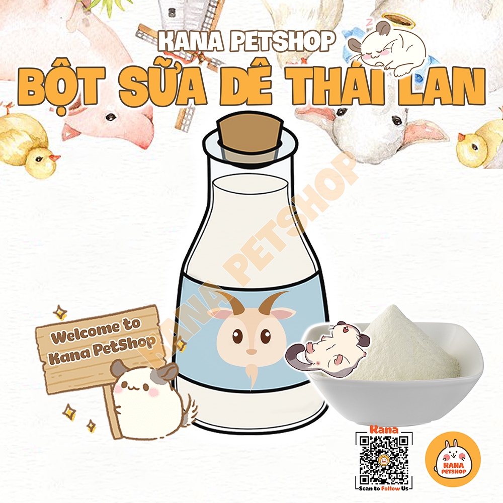 Thức Ăn Hamster Bột Sữa Dê AG FREESHIP Sữa Dê AG 𝟐𝟓𝐆 Đồ Ăn Dặm Cho Hamster, Thỏ, Bọ, Chó, Mèo