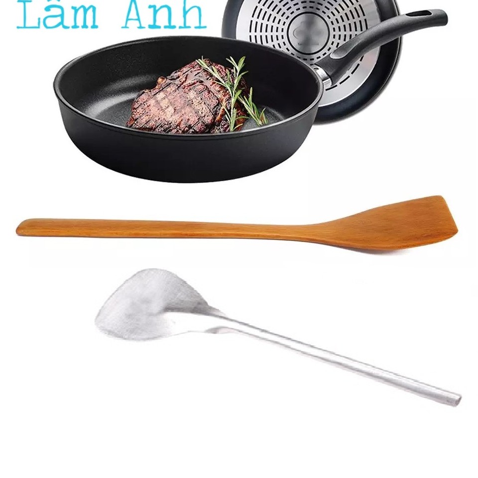 Sạn Gỗ Inox Mini Chiên 1 Trứng Cán 20cm