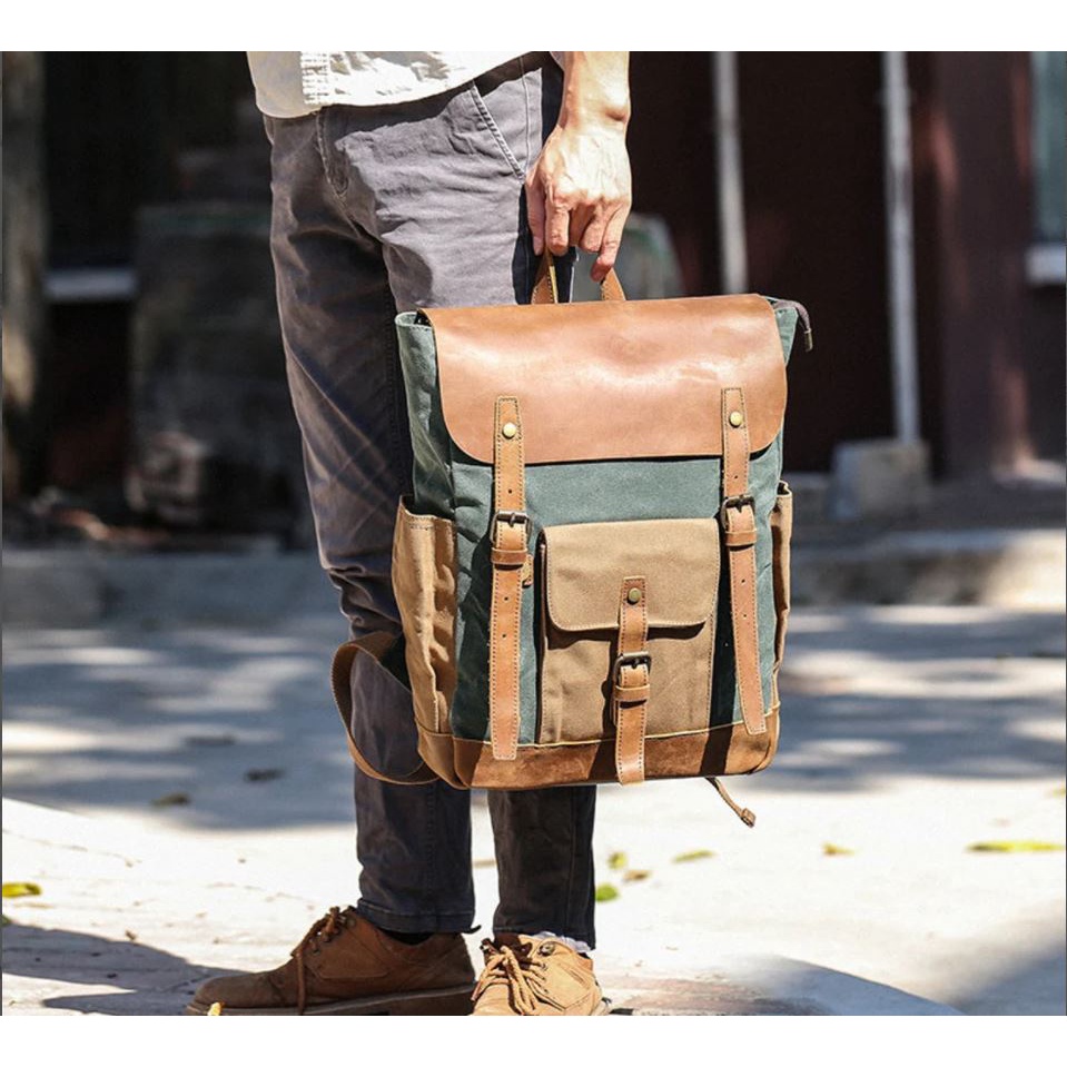 Balo canvas vải bố abadon hutaleather phong cách thời trang cho phái mạnh HB4