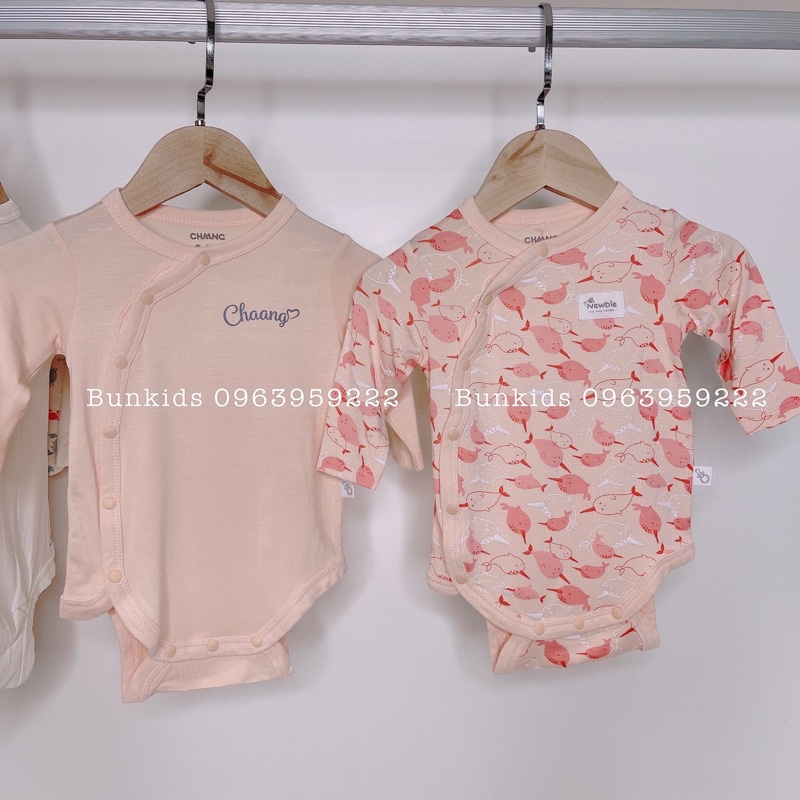 Set 2 Body chip Chaang sơ sinh vải cotton mỏng mặc quanh năm