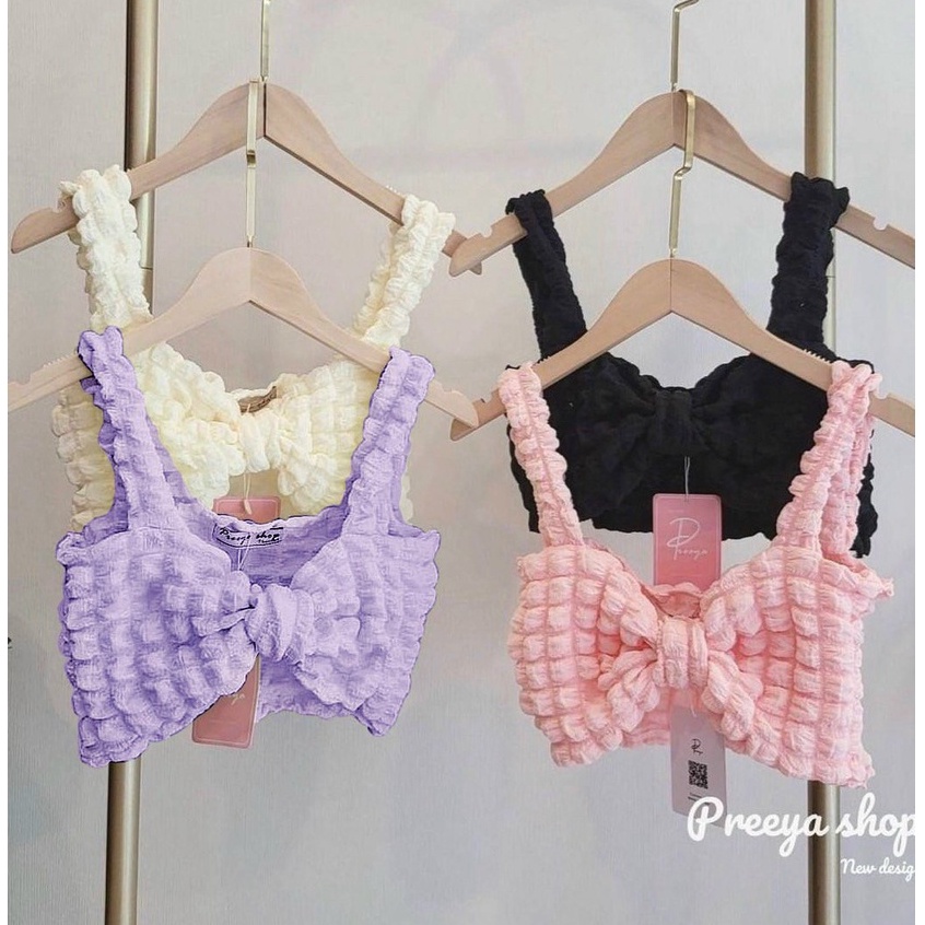 Áo Hai Dây Chất Xốp Bo Ngực Kiểu Nơ