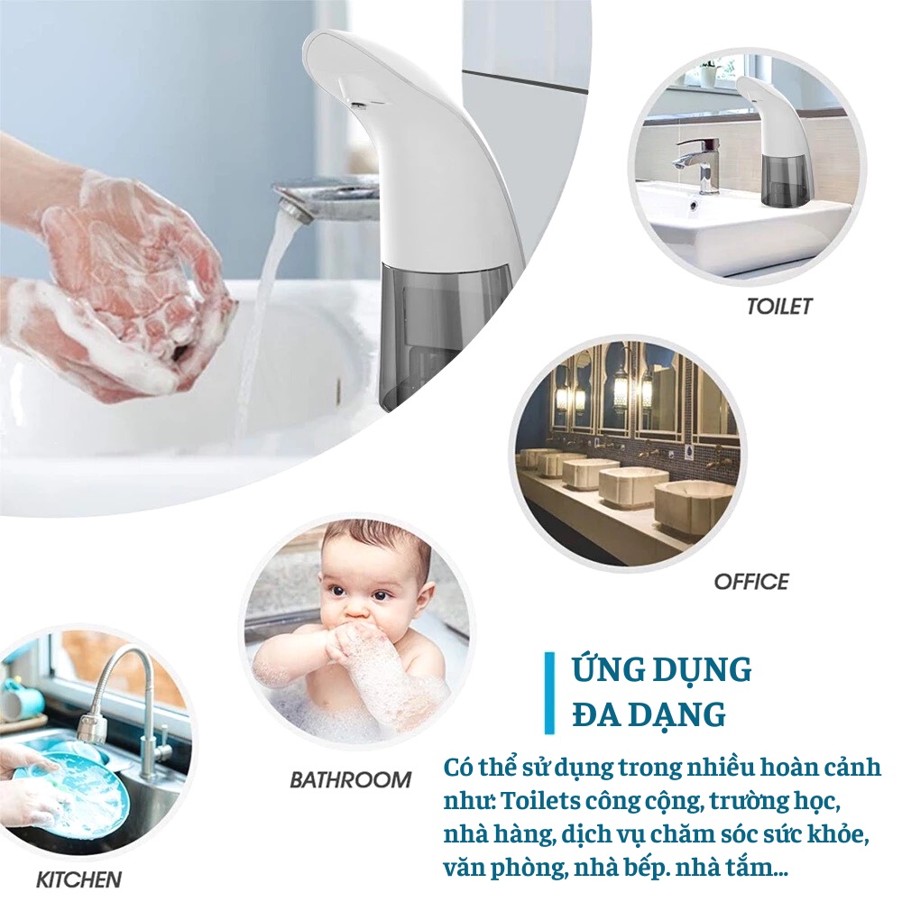 Máy Tạo Bọt Xà Phòng Rửa Tay Cảm Ứng Tự Động 330ml, Không Chạm Phù Hợp Mọi Gia Đình