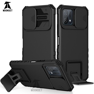 Dành Cho OPPO A16K / A16e / A15 / A15s / A54 4G / A74 4G / A95 / Reno 5 Ốp Lưng Có Nắp Camera Trượt Chân Đế Bảo Vệ Chống Sốc Siêu Mỏng