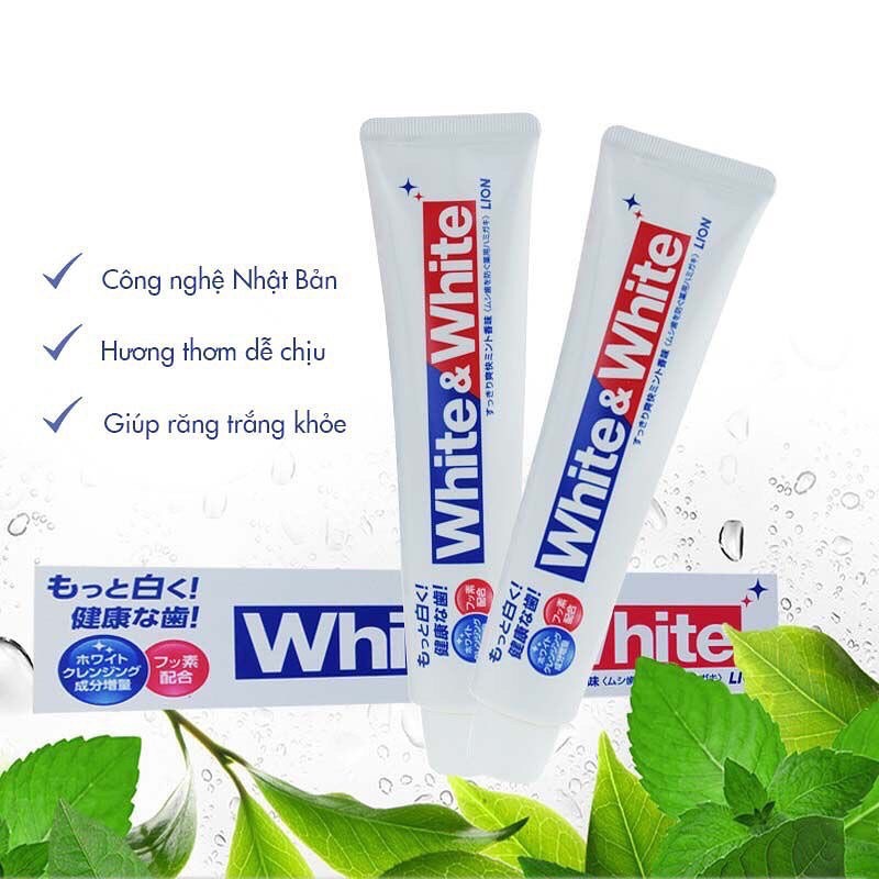 Combo 3 Kem đánh răng White &amp; White Nội địa Nhật Bản 150g