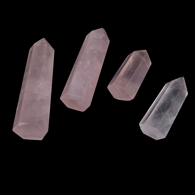 Nevn Natural Rock Rose Quartz Crystal Point Healing Stone Pure Color Obelisk Wand Nevv