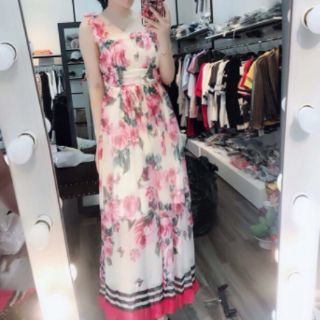 Đầm maxi  hoa quảng châu cao cấp