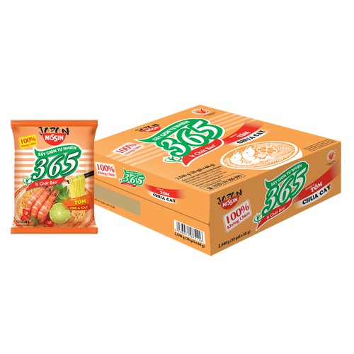 Mì Không Chiên Nissin 365 Có Mì Chay Thùng 30 Gói