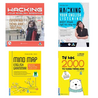Sách - Combo Hacking your English speaking+Hacking your english listening+Mind map English Grammar+ 2000 từ vựng TA