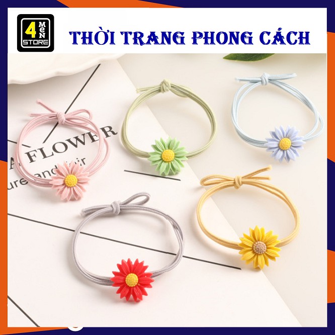 ⚡ Set 50 Dây Cột Tóc Thiết Kế Hoa Tiết Hoa Đồng Tiền Dễ Thương Cho Bé Gái- Combo 50 Buộc Tóc Thiết Kế Hoa Tiết Hoa Đồng⚡