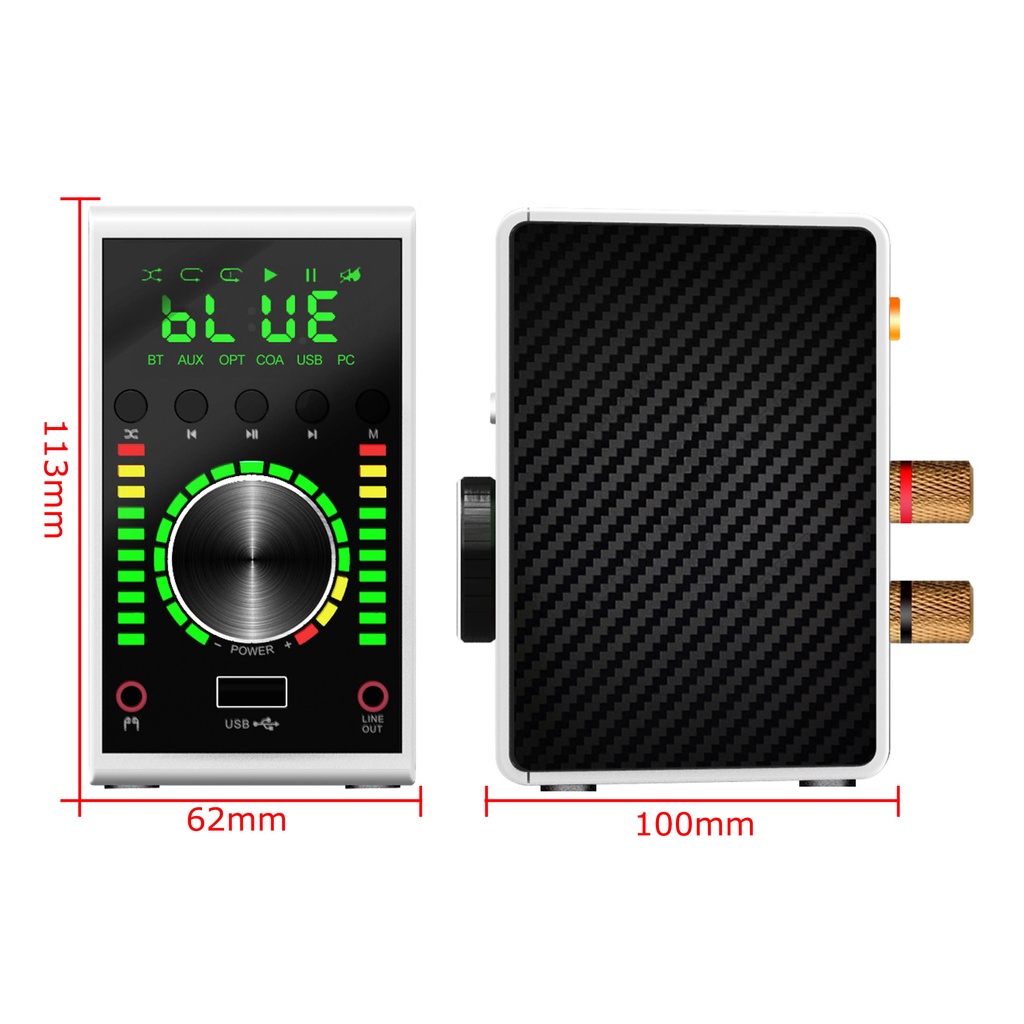 Bộ Khuếch Đại Âm Thanh HiFi Bluetooth 5.0 Ma12070 68W * 2 Mini Cổng USB / RCA / OPT / COA In Và Phụ Kiện