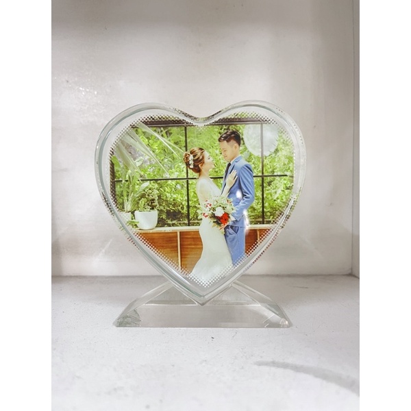 Pha lê trái tim thương hiệu Tini Printing kích thước phi 10 in hình theo yêu cầu