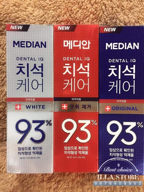 Kem Đánh Răng Median Dental IQ 93% Hàn Quốc chống hôi miệng Tuýp 120g