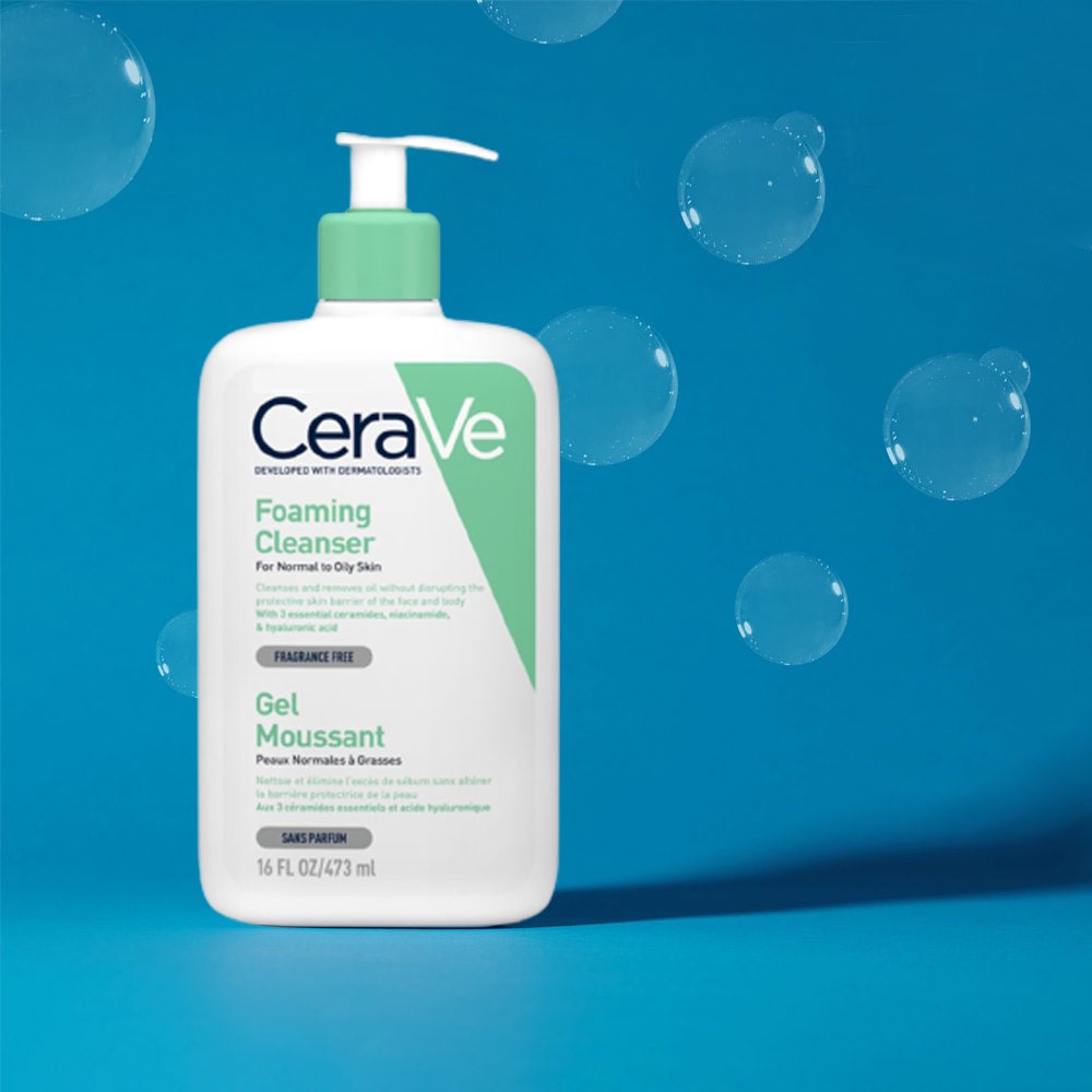 Sữa Rửa Mặt CeraVe Foaming Cleanser Giúp Làm Sạch Sâu Dành Cho Da Dầu 473ml