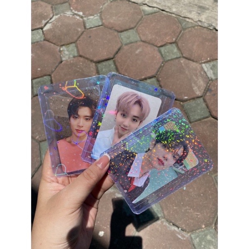 Màng cán Hologram lấp lánh trang trí sticker, toploader Size 7.5x10.5cm