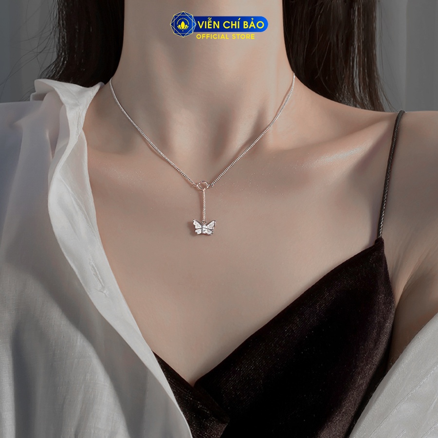 Dây chuyền bạc nữ cánh bướm dáng dài chất liệu bạc 925 thời trang phụ kiện trang sức Viễn Chí Bảo D000018