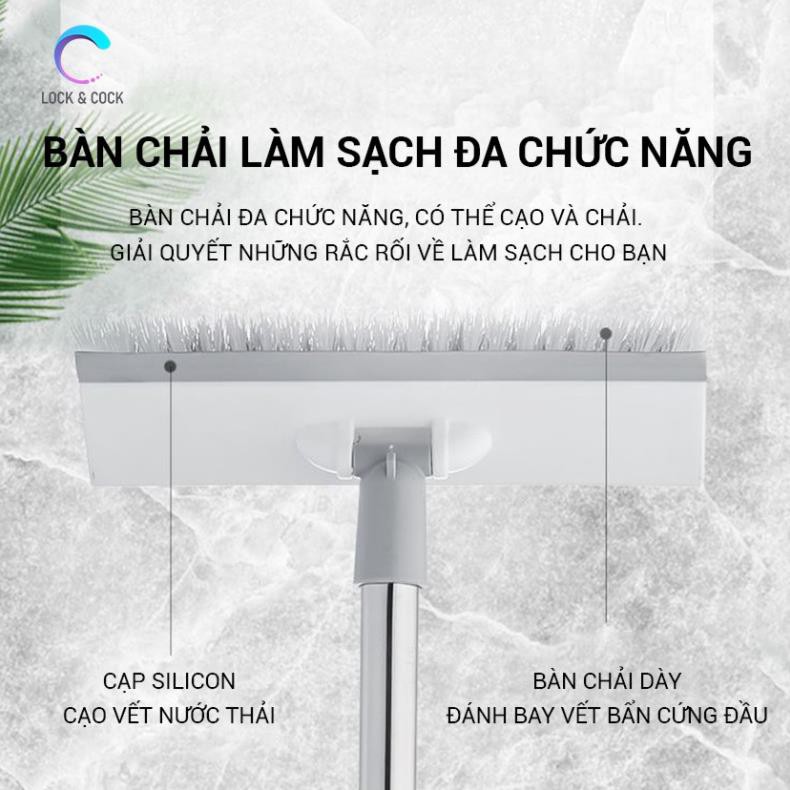 [TUYỂN SỈ ⚡] Chổi lau sàn , cây lau sàn gạt nước quét gạch 2 đầu tiện lợi dễ điều chỉnh chiều dài LOCK &amp; COCK