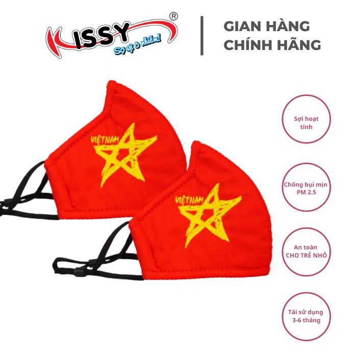 Khẩu trang Kissy cờ đỏ sao vàng - Tự hào Việt Nam - mẫu cho bé, giao chuẩn mẫu và chuẩn size | BigBuy360 - bigbuy360.vn