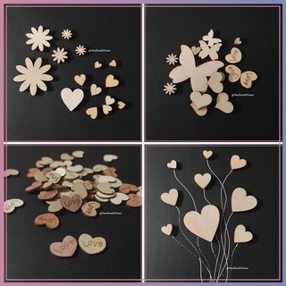 Nút gỗ trang trí thủ công - diy - hình trái tim, hình hoa dễ thương - handmade dream