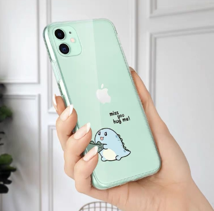 Ốp Lưng Iphone 11 Pro Max X Xs 6+ 7+ 8+ Plus Cute Dễ Thương Dinosaur Couple Bảo Vệ TPU Soft Case Phụ Kiện Iphone 12 Pro Max Housing Casing Love Cover Ip6 Ip6s Ip7 Ip8 Ipx Ipxs Ipxr Ip11pro