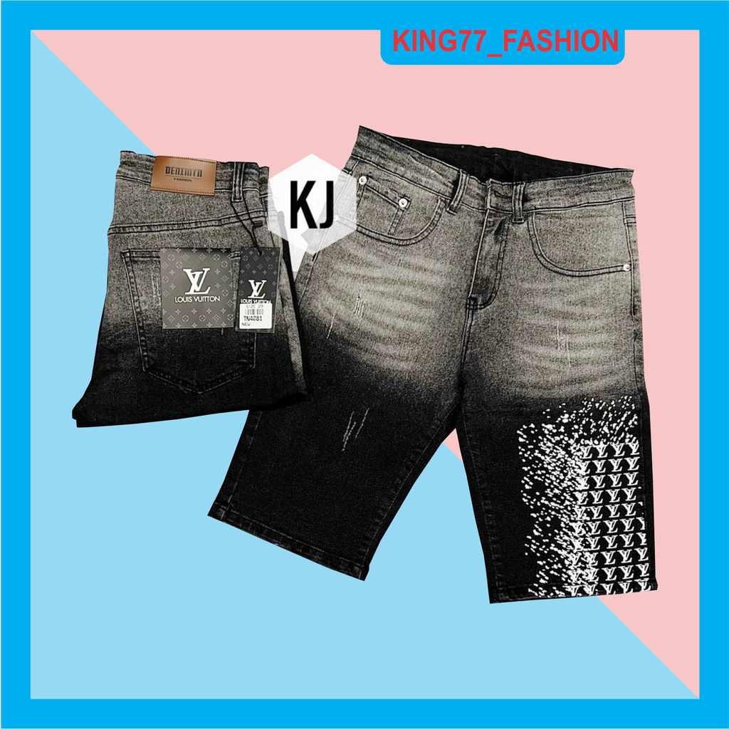 Quần short jean nam cao cấp, quần jean ngắn thêu Di.or chất jean vải dày co dãn mẫu mới giá rẻ