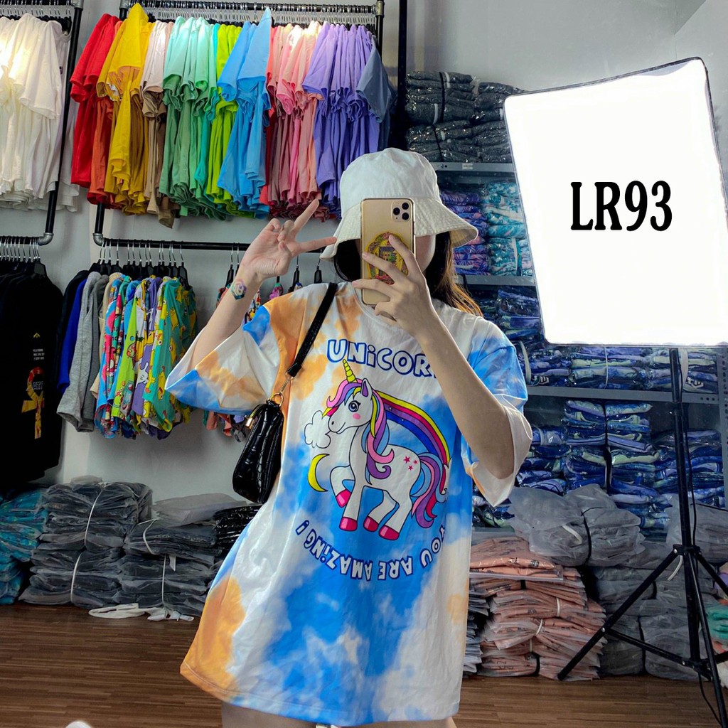 Áo thun loang màu 𝑭𝒓𝒆𝒆𝒔𝒉𝒊𝒑 Áo phông unisex LR93 vải cotton xượt poli co giãn thấm hút tốt, không xù lông