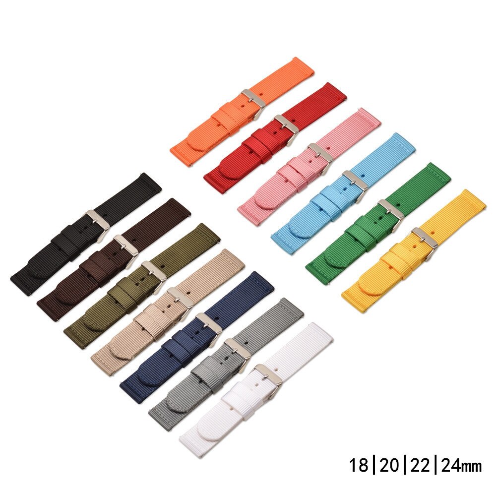 Dây Canvas 18mm 20mm 22mm 24mm Cho Đồng Hồ Samsung 40mm 44mm 42mm 46mm