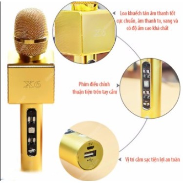 [Mã ELHACE giảm 4% đơn 300K] Mic karaoke bluetooth X6 chất lượng cao