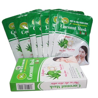 Mặt nạ thạch dừa Coconut Mask 3 in 1 Hộp 7 miếng x 40g/miếng