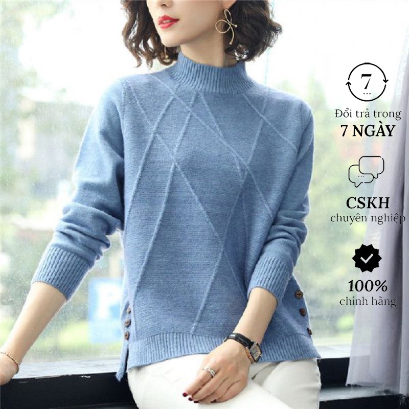 (HÀNG SẴN) Áo Len Dệt Kim Cho Mẹ dày ấm Sang Trọng Lịch Sự AL19 - Hàng Quảng Châu Cao Cấp