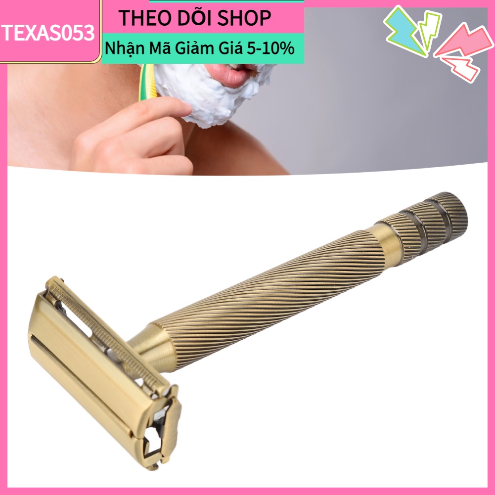 Tay cầm Dao Cạo Râu An toàn bằng kim loại có thể tái sử dụng cho nam Dụng Cụ Cạo Râu Lưỡi Lam Cổ Điển